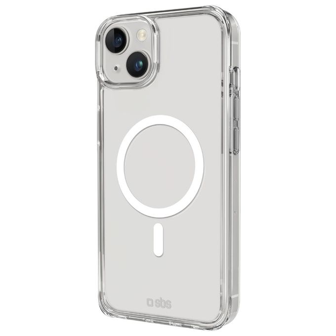 SBS TELIGMAGIP1567T Light Mag Cover Compatibile con MagSafe e Ricarica Wireless per iPhone 15 Plus e 14 Plus colore Trasparente