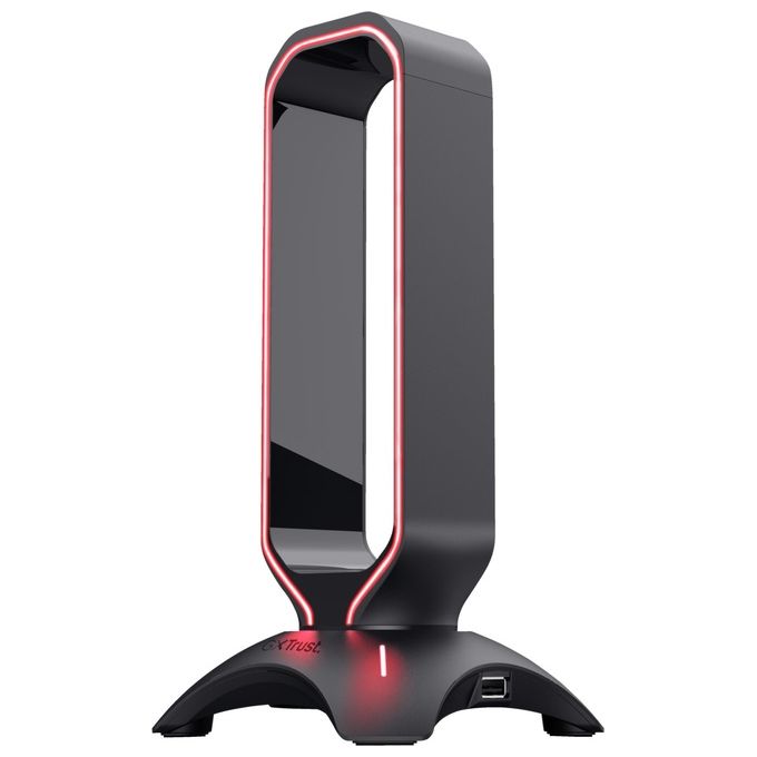 Trust GXT 265 Cintar RGB Headset Stand Supporto per Cuffie Illuminato Rgb con Due Porte Usb