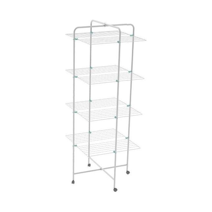 Colombo New Scal ST194-4 Icaro Stendibiancheria a Torre 40 m 4 Piani Acciaio Antiruggine con Ruote 4,6 Kg colore Grigio Turchese