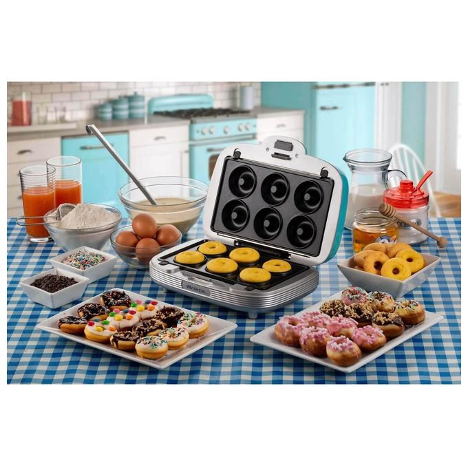 Ariete 00C197201AR0 Party Time Piastra Elettrica Multifunzione 700W 3 Piastre Antiaderenti Intercambiabili Muffin Donuts Sandwich colore Azzurro
