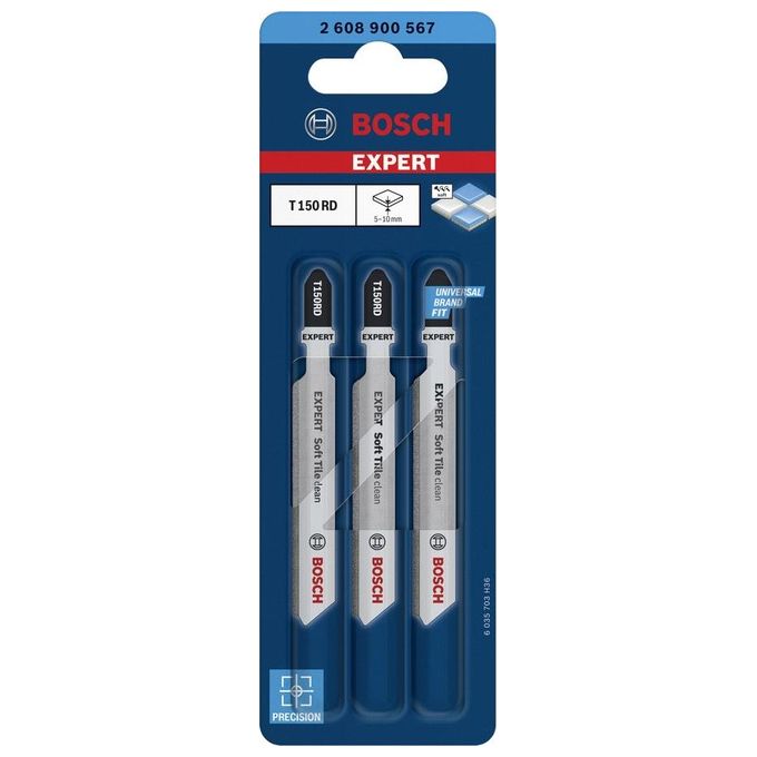 Bosch EXPERT Lama per Seghetto T150RD 3Stk Soft Tile Clean