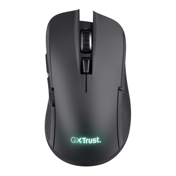 Trust GXT 923 YBAR Mouse Gaming RF Wireless Ottico 7200 DPI 6 Pulsanti Programmabili Mano Destra Ricaricabile colore Nero