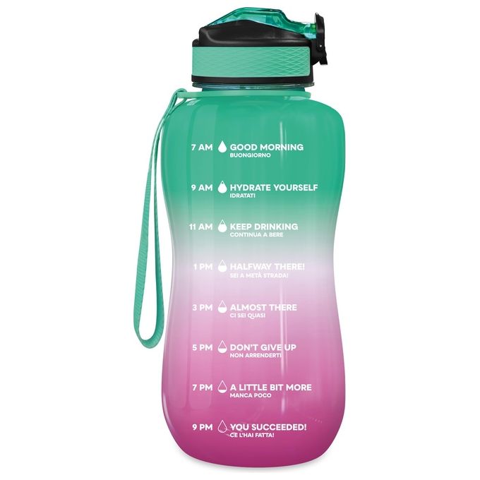 The Steel Bottle Borraccia Motivazionale 2.2 Litri Pink Green