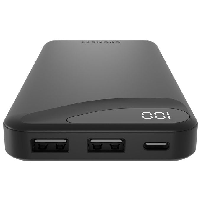 Cygnett CY4341PBCHE ChargeUp Boost 10K Power Bank 10000 mAh 3 Porte USB Ricarica Rapida 15 W Display Digitale colore Nero