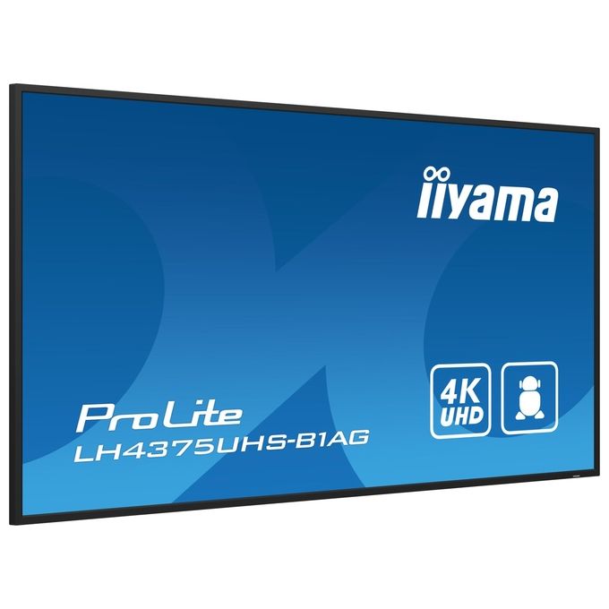 Iiyama LH4375UHS-B1AG ProLite Pannello Piatto per Segnaletica Digitale 43'' 4K Ultra HD Wi-Fi Android 11 24-7 colore Nero