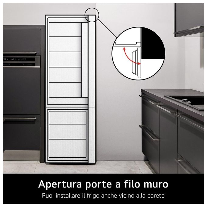 LG GBP52PYNBN Frigorifero Combinato 384 L 203 cm Classe B 35 dB Total No Frost Door Cooling+ Fresh Converter colore Argento