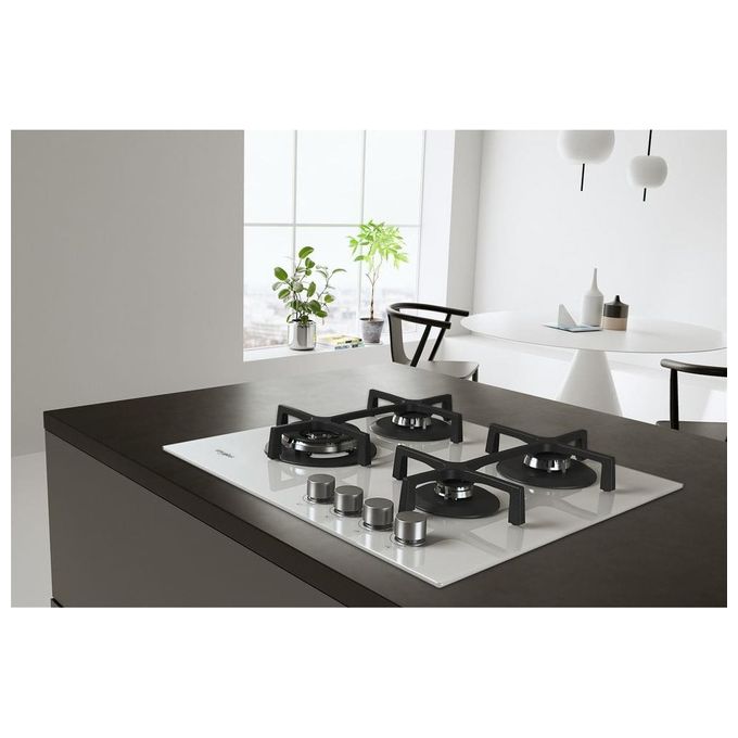 Whirlpool GOA 6423-WH Piano Cottura a Gas 4 Zone Griglie in Ghisa 60 cm Bianco