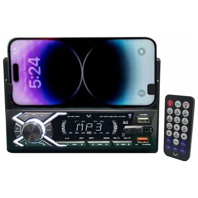 Majestic 011600 BK SA 600 PRO Sistema Audio Car 2 DIN 180 W Supporto Smartphone Integrato USB MicroSD AUX Telecomando colore Nero
