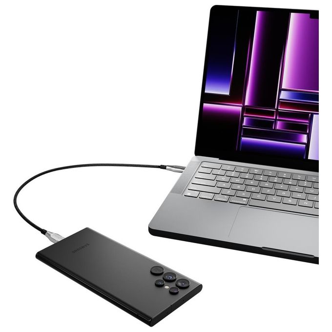 Cygnett CY4678PCTYC Cavo USB C a USB C 3 m Ricarica Rapida 100 W 480 Mbps colore Nero Argento