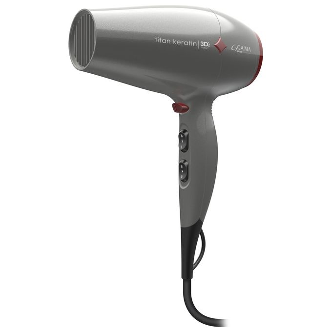 Ga.Ma GH0303 Professional Titan Keratin Diamond 3D Asciugacapelli 2300 Watt 2 velocita' 3 temperature tecnologlia Micro Glitt Grigio