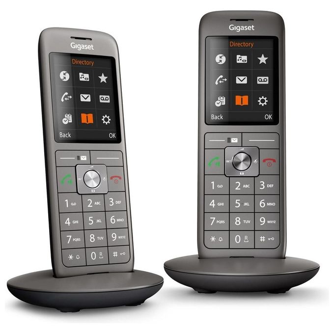 Gigaset L36852-H2862-B101 CL660HX Telefono Cordless DECT Duo Vivavoce Display TFT 2.4'' VoIP CAT-iq 2.0 colore Antracite Nero