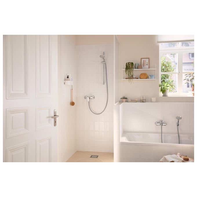 Hansgrohe 72440000 Rebris S Miscelatore Monocomando Vasca da Esterno 2 Funzioni Bocca Vasca e Doccetta Sistema Ceramico Temperatura Regolabile colore Cromo