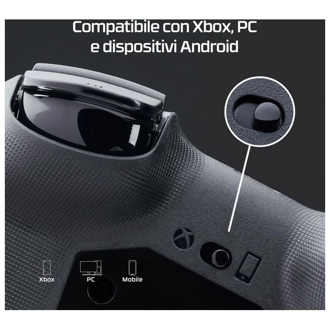 HyperX 8B1S0AA Clutch Tanto Mini Controller Gaming Cablato USB Xbox Series X-S Xbox One PC Android colore Nero