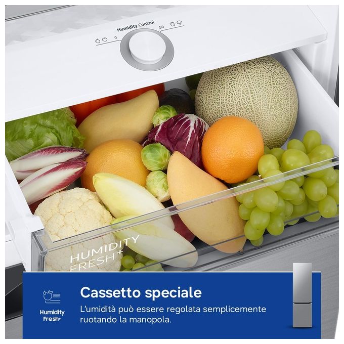 Samsung RB38C7AGWS9-EF Frigorifero Combinato 387 L 203 cm Classe A 29 dB No Frost Twin Cooling Wi-Fi colore Silver