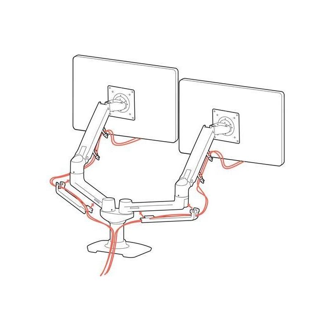 Ergotron LX Series 45-245-224 Supporto da Tavolo per Monitor a Schermo Piatto 27'' Morsa-Bullone di Ancoraggio Nero