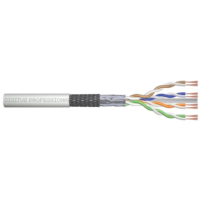 Digitus Cavo Flessibile Doppia Schermatura Sf-Utp Halogenfree per Reti Categoria 6 in Rame Matassa 100mt