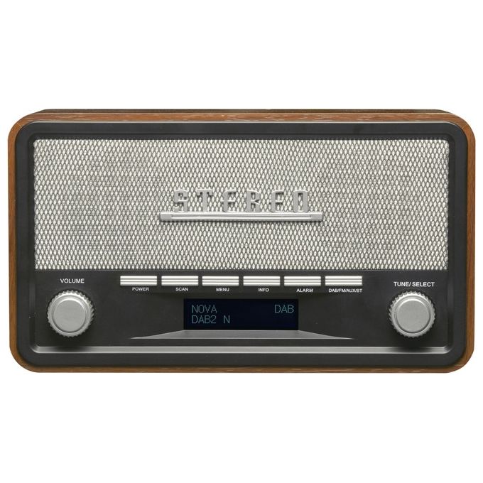 Denver DAB-18 Radio Digitale DAB+ FM Bluetooth 4W Display LCD Sveglia Design Retro' colore Legno