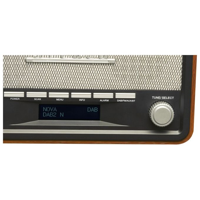 Denver DAB-18 Radio Digitale DAB+ FM Bluetooth 4W Display LCD Sveglia Design Retro' colore Legno