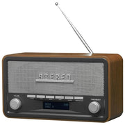 Denver DAB-18 Radio Digitale DAB+ FM Bluetooth 4W Display LCD Sveglia Design Retro' colore Legno