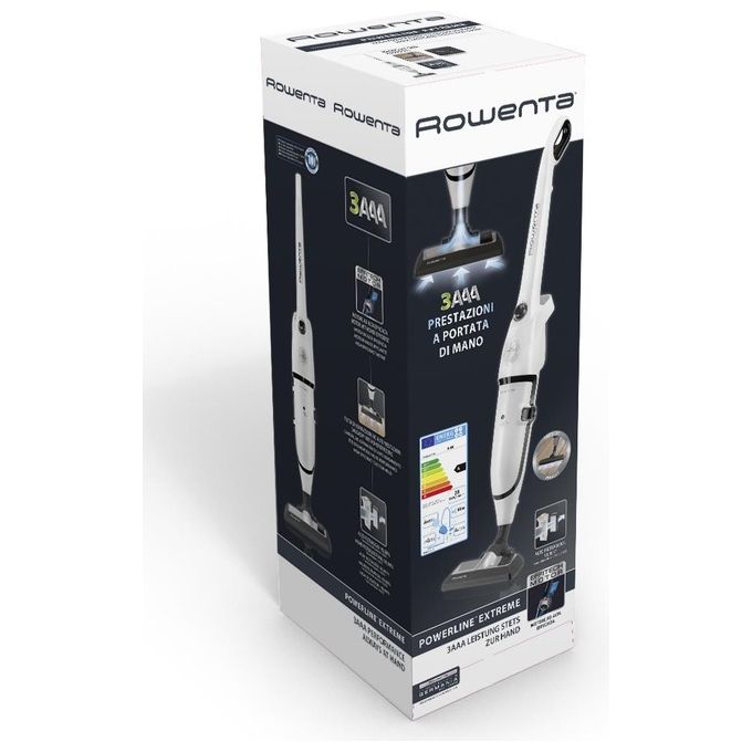 Rowenta RH8037WA Powerline Extreme Scopa Elettrica con Filo con Sacchetto Pulizia a Secco Capacita' 2,2 Litri 750 W Bianco