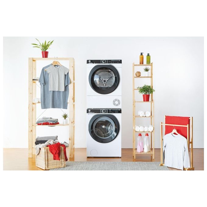 Hoover NDP4 H7A2TCBEX-S H-DRY 500 Asciugatrice Pompa di Calore 7 Kg Classe E 16 Programmi Wi-Fi Woolmark (85x59,6x47,7 cm) colore Bianco