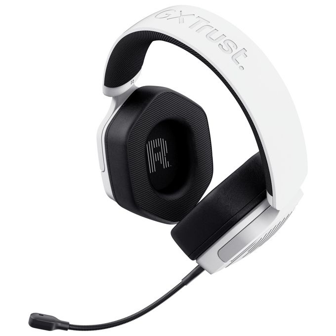 Trust cuffie gaming gxt492w carus bianche over ear multipiattaforma microfono removibile