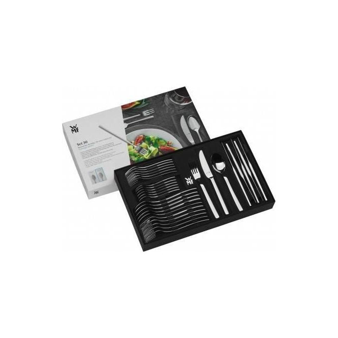 WMF 11.5891.6330 Corvo Set di Posate 30 Pezzi per 6 Persone in Acciaio Inox Cromargan Protect Opaco Lavabile in Lavastoviglie colore Argento