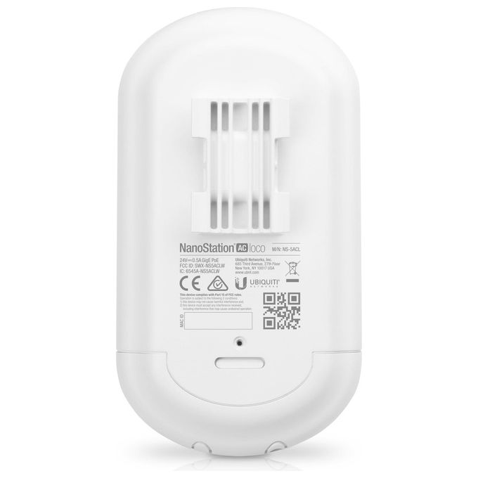 Ubiquiti Networks NanoStation AC Punto Accesso WLAN 1000Mbit-s Supporto Power over Ethernet Bianco