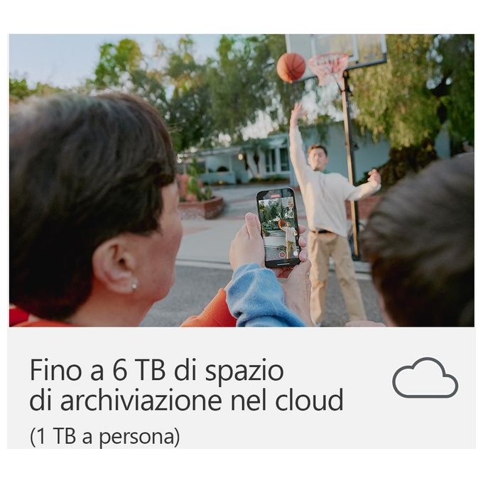 Microsoft 365 Family Abbonamento 1 Anno fino a 6 Utenti 5 Dispositivi PC Mac iOS Android 6 TB Cloud
