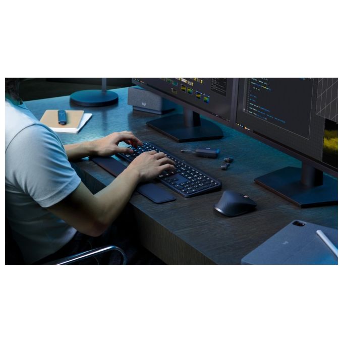 Logitech 920-011575 MX Keys S Tastiera Wireless Full-Size Bluetooth USB-C Retroilluminazione Multi-OS Layout QWERTY Italiano colore Grigio