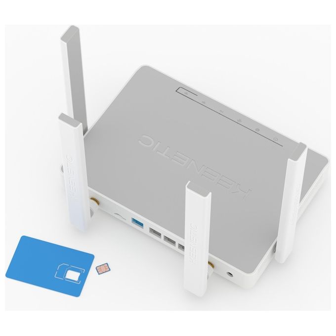 Keenetic KN-2311-01-EU Hero 4G+ Modem Router Wi-Fi 6 AX1800 Mesh 4G LTE 4 porte Gigabit USB 3.0 VPN colore Grigio