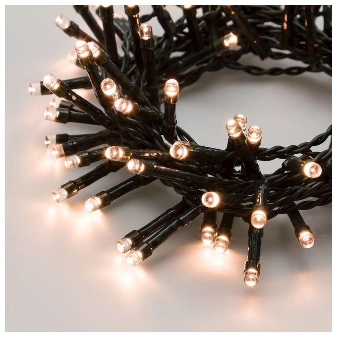 Lotti Filo Luci Catena Led a Batteria 7.20mt 180 Led Bianco Caldo