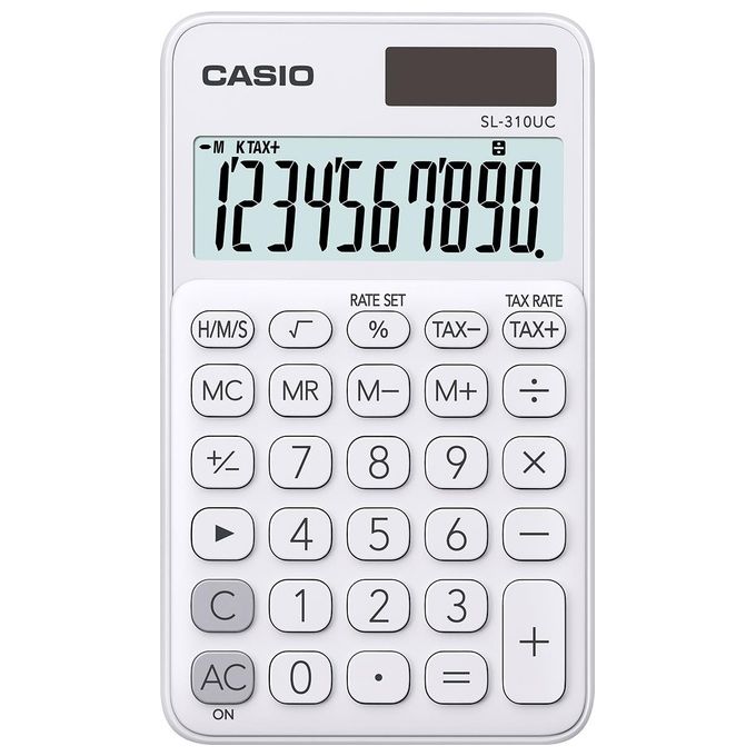Casio Calcolatrice di Base Tascabile Bianco