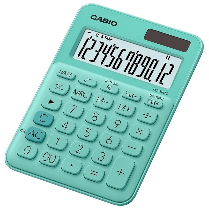 Casio Calcolatrice di Base da Tavolo Verde Pastello