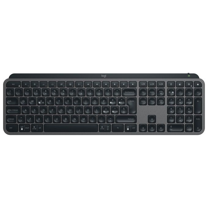 Logitech 920-011575 MX Keys S Tastiera Wireless Full-Size Bluetooth USB-C Retroilluminazione Multi-OS Layout QWERTY Italiano colore Grigio
