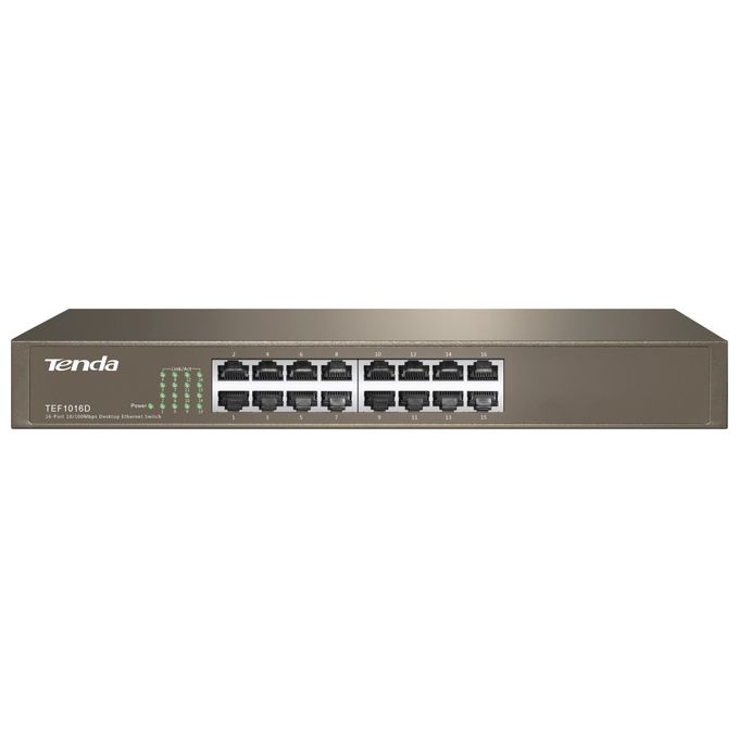 Tenda Switch 16 Porte 10-100 Metal case rack Mountable Plugplay