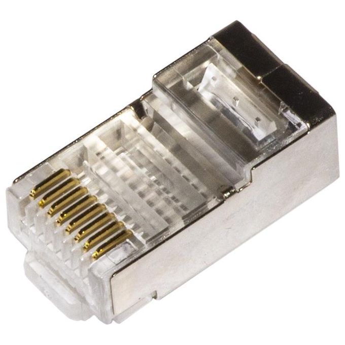 Link confezione 100 connettori 8 poli cat 5e schermato rj45