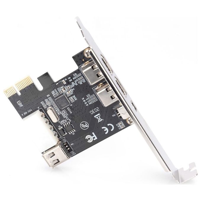 Digitus Scheda Aggiuntiva Pci Express 2+1 Porta Firewire ieee1394a con Staffa Normale + Low Profile