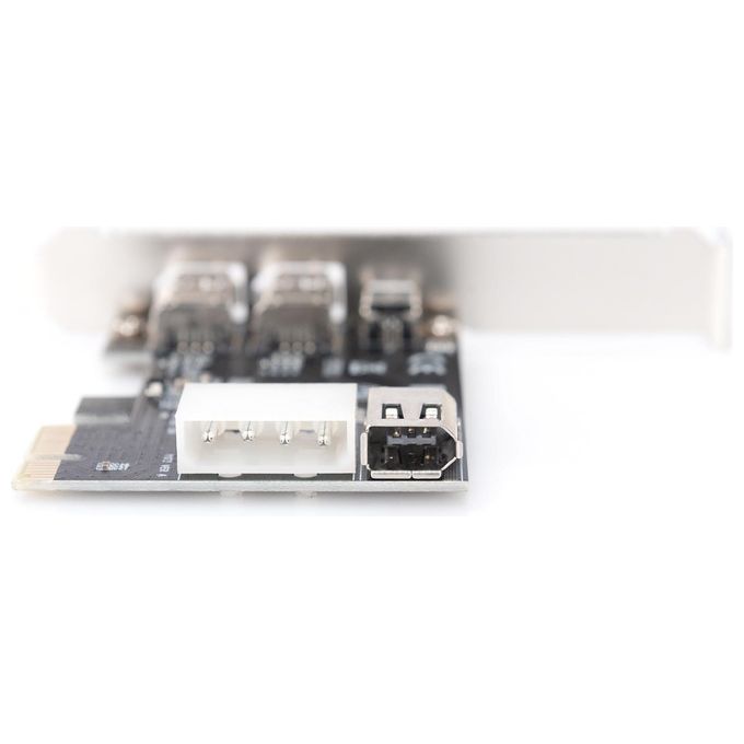 Digitus Scheda Aggiuntiva Pci Express 2+1 Porta Firewire ieee1394a con Staffa Normale + Low Profile