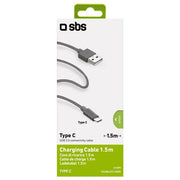 Sbs TECABLETC15BDG Cavo di Ricarica con Uscita Type C Silver