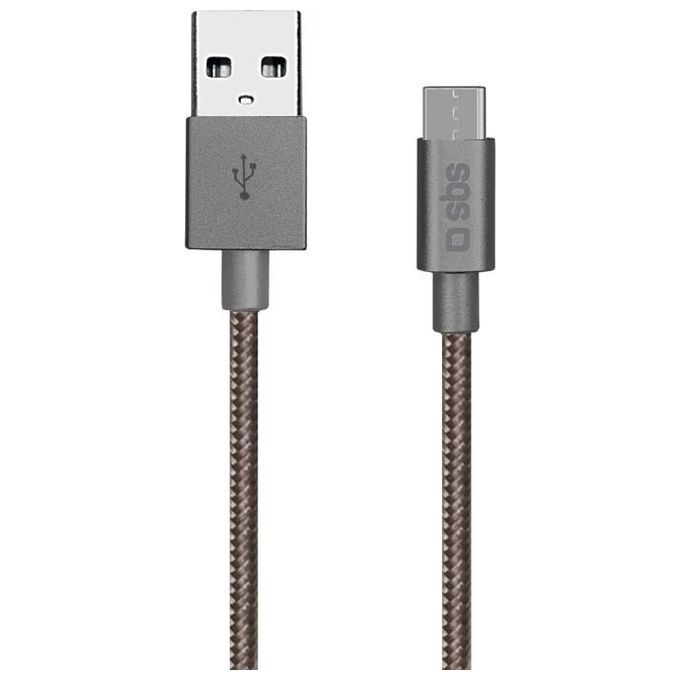 Sbs TECABLETC15BDG Cavo di Ricarica con Uscita Type C Silver