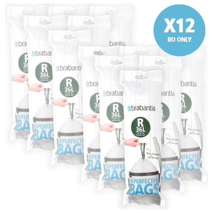Brabantia PerfectFit Sacchetti Spazzatura Tipo R 36 Litri 10 Pezzi