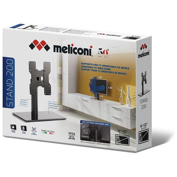 Meliconi Supporto da Tavolo Stand 200 Nero