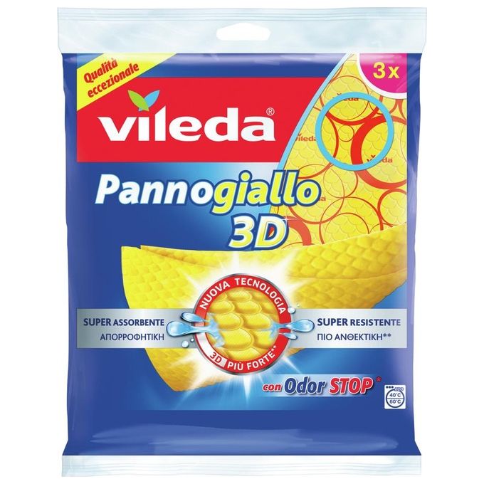 Vileda Panno Milleusi Pannogiallo Pezzi 3 Cm 40X36