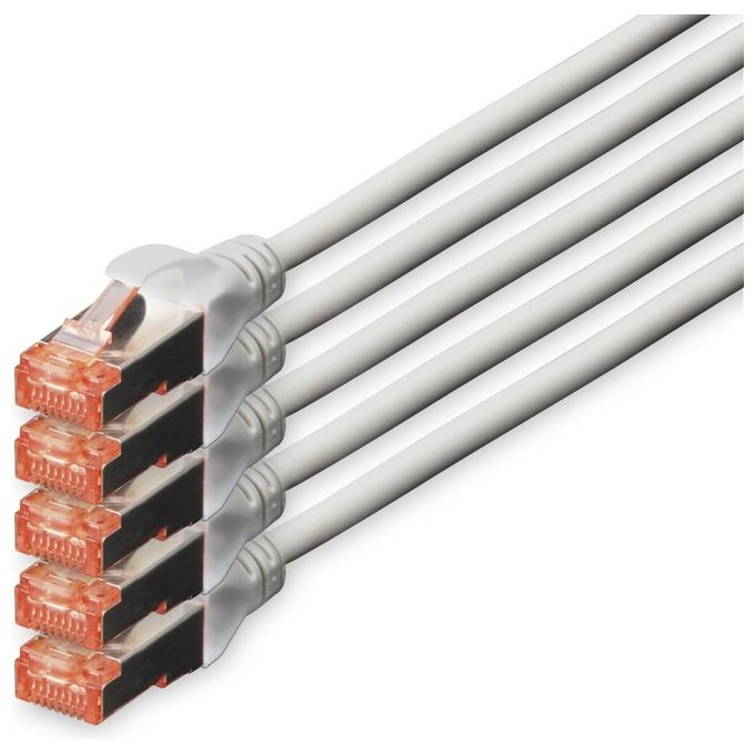 Digitus DK-1644-070-5 Cavo patch CAT 6 S-FTP 7 m 5 pezzi colore Grigio