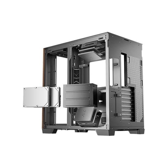Antec 0-761345-10079-3 C8 Wood Case PC Full Tower ATX EATX ITX micro ATX con Finestra Laterale Vetro e Dettagli in Legno colore Nero Legno