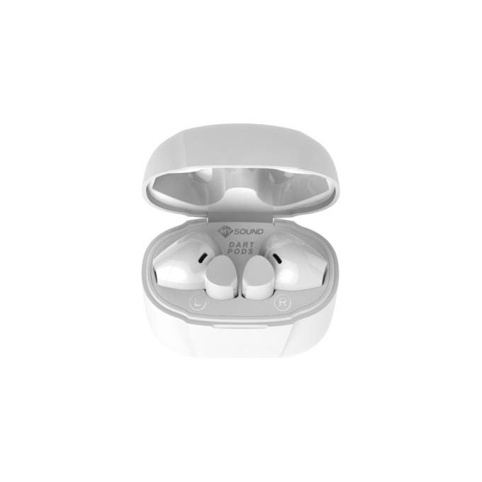 Meliconi Mysound Dart Pods Auricolari True Wireless Bluetooth 5.3 Bianche con LED
