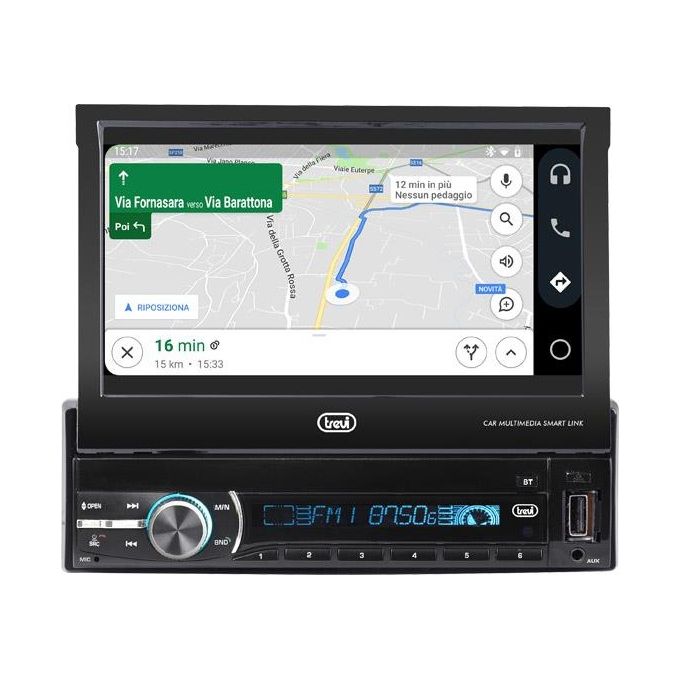 Trevi MDV 6380 DAB Autoradio Display Touch 7'' Sintonizzatore DAB DAB+ FM RDS Android Mirror Link Bluetooth 200W