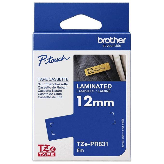 Brother TZe-PR831 Nastro per Etichettatrice Nero Dorato
