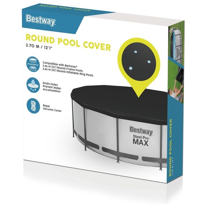 Bestway Copripiscina Fast Set Steel Pro e Steel Pro MAX 366x366cm Nero